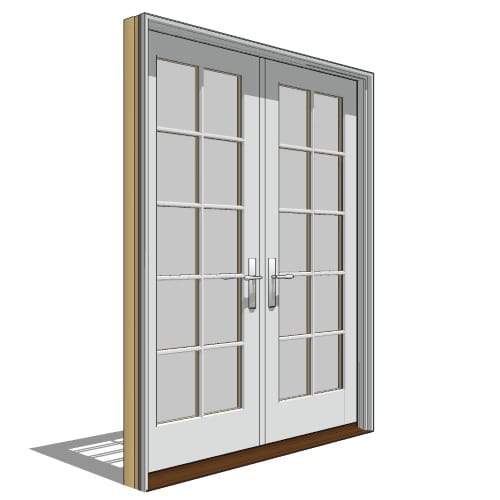 Pella Reserve, Clad, Wood, In-Swing Door, French-Double, Passive-Active Units