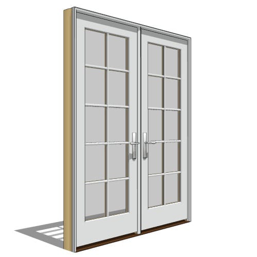 Pella Reserve, Clad, Wood, Out-Swing Door, French-Double, Active-Passive Units