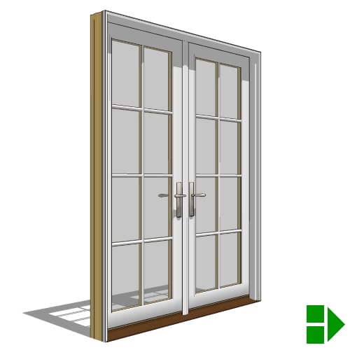 Lifestyle Dual-Pane Series In-Swing Door, Double, Active-Passive Units
