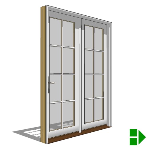 Lifestyle Dual-Pane Series In-Swing Door, Double, Fixed-Active Units