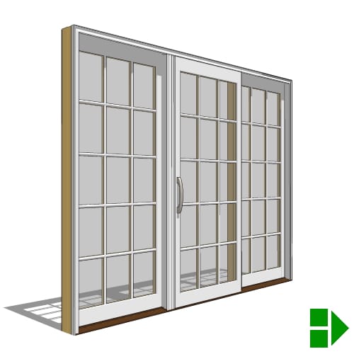 Lifestyle Dual-Pane Series Sliding Door, 3 Panel