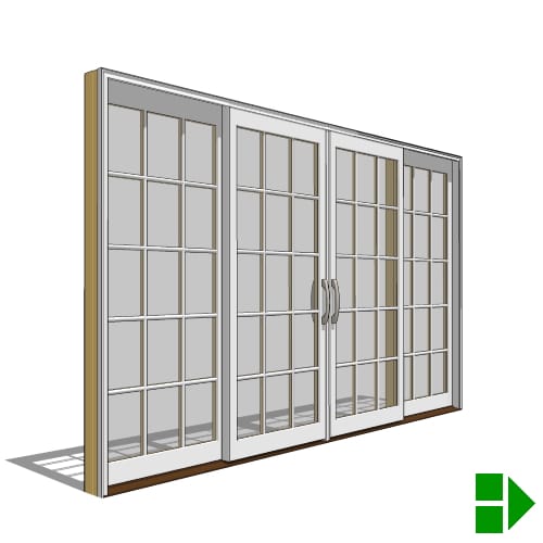 Lifestyle Dual-Pane Series Sliding Door, 4 Panel
