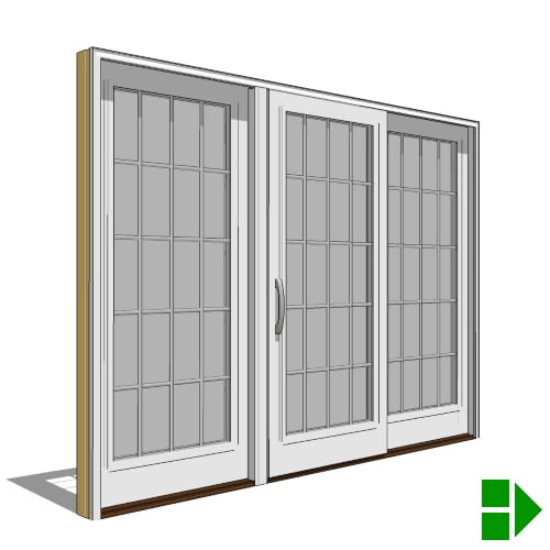 Lifestyle Triple-Pane Series Sliding Door, 3 Panel