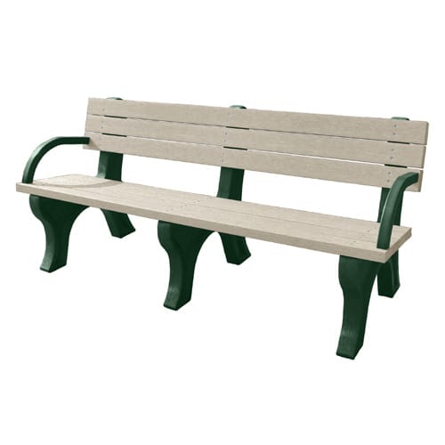 DOGIPARK® 6' Backed Poly Bench with Arms ( 7713-GS )