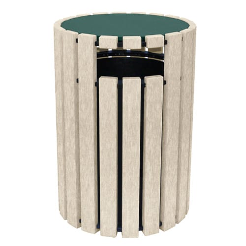 DOGIPARK® 33 Gallon Poly Trash Receptacle with Lid ( 7722-GS )