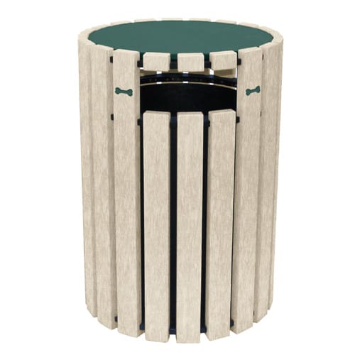 DOGIPARK® 33 Gallon Poly Trash Receptacle with Lid ( 7722-GS-BONES )