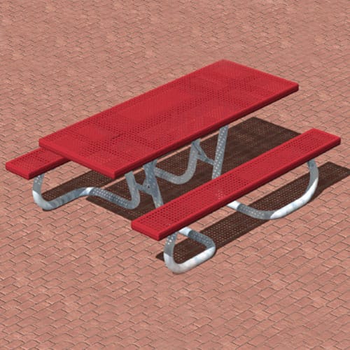 WXT Series: Universal Access Table w/ R-Type Thermo-plastic Coated Perforated Steel Top & Seats ( AI-1679 )