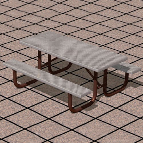 XT Series: Extra Heavy Duty Portable Rectangular Tables w/ D-Type Thermo-plastic Coated Expanded Steel Top & Seats ( AI-1675 )