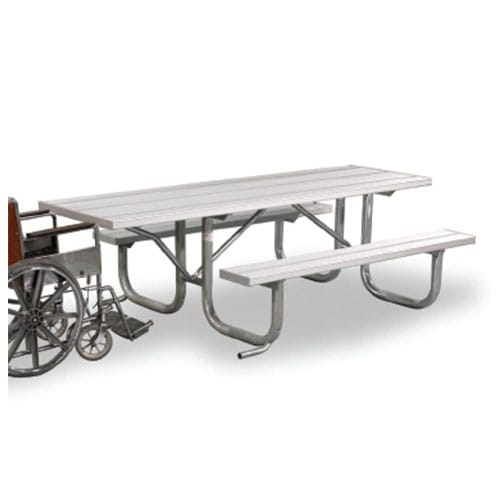 XT Series  - Wheelchair Accessible: Extended Portable Rectangular Table w/ Aluminum Top & Seats ( AI-1690 )
