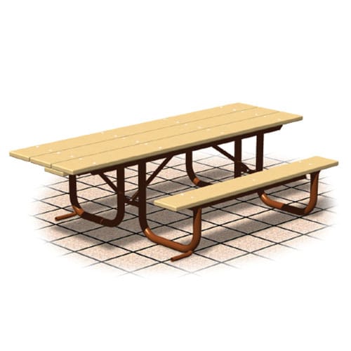 XT Series  - Wheelchair Accessible: Table Extended One End 100% Recycled Plastic Top & Seats ( AI-1694 )