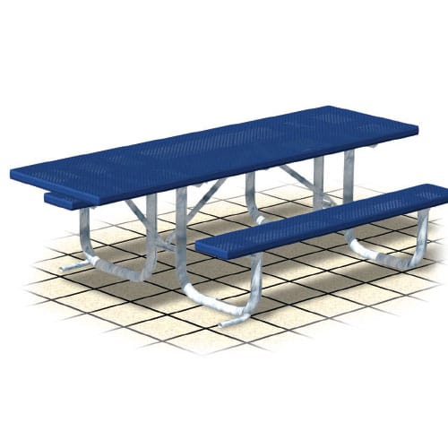 XT Series  - Wheelchair Accessible: Table Extended One End w/ D-Type Thermo-plastic Coated Expanded Steel Top & Seats ( AI-1686 )