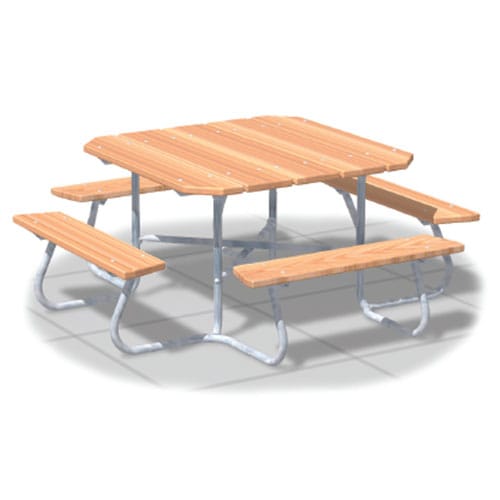 SQT Series: Portable Square Tables w/ Lumber Top & Seats ( AI-1496 )