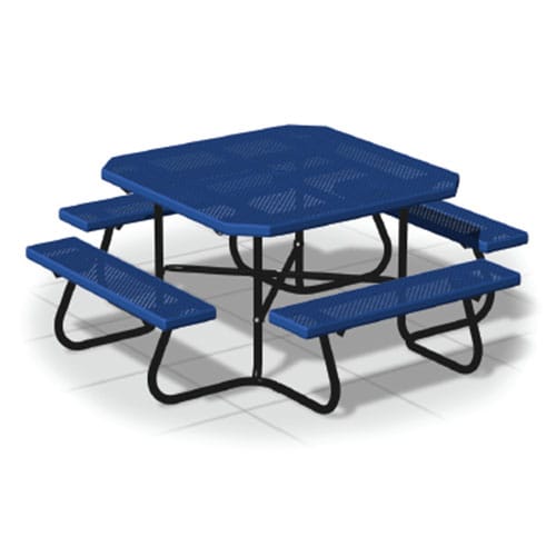 SQT Series:  Portable Square Tables w/ V-Type Thermo-plastic Coated Expanded Steel Seats & Top ( AI-1501 )