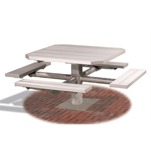 PQT Series: Pedestal Square Table w/ Aluminum Top & Seats ( AI-1697 )