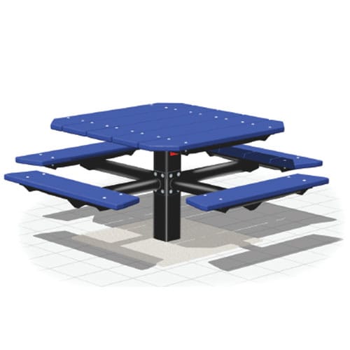 PQT Series: Pedestal Square Table w/ Recycled Plastic Top & Seats ( AI-1698 )