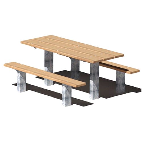 APT Series: Multi Pedestal Rectangular Table w/ Lumber Planks ( AI-1747 )
