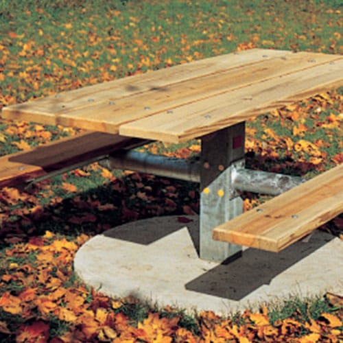 PT Series: Pedestal Rectangular Table w/ Lumber Top & Seats ( AI-1706 )