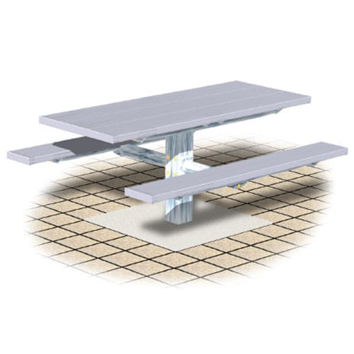 PT Series: Single Pedestal Rectangular Table w/ Aluminum Top & Seats ( AI-1711 )