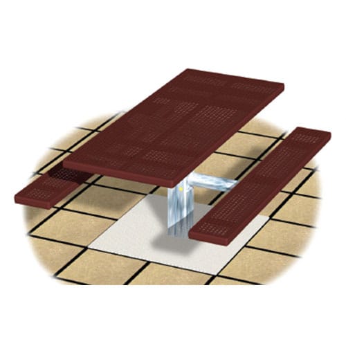 PT Series: Pedestal Rectangular Table w/ R-Type Thermoplastic Coated Perforated Steel Top & Seats ( AI-1709 )