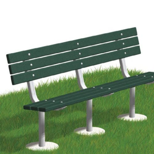 SCXB Series: Embedded Mount Bench w/ Recycled Plastic Back & Seat 