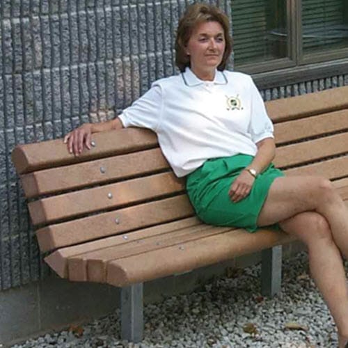 SWRB Series: Embedded Mount Contour Bench w/ Recycled Plastic Timbers 