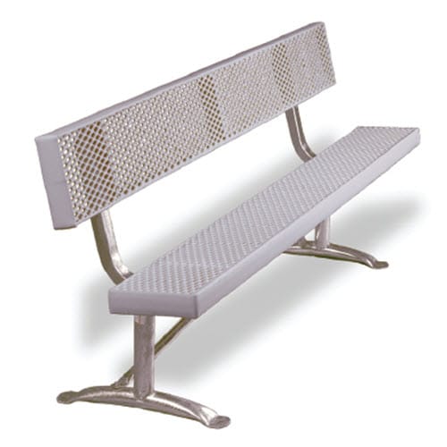 PCXB Series: Portable or Surface Mount Bench w/ V-Type Thermo-Plastic Coated Expanded Steel Back & Seat 