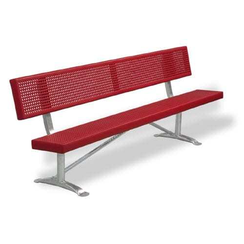 PCXB Series: Portable or Surface Mount Bench w/ H-Type Thermo-Plastic Coated Perforated Steel Back & Seat