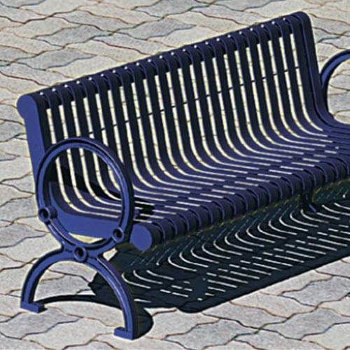 Gillette Series: Cast Iron Surface Mount Contour Bench w/ Steel Strap Seat