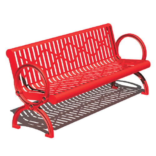 Gillette Series: Cast Iron Surface Mount Contour Bench w/ Steel Plate Seat 