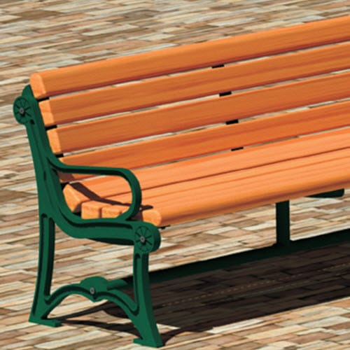 Oak Knoll Series: Surface Mount Contour Bench w/ Lumber Seat 