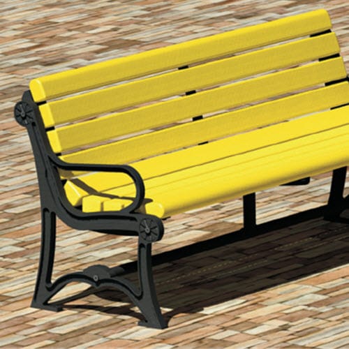 Oak Knoll Series: Surface Mount Contour Bench w/ Recycled Plastic Seat 