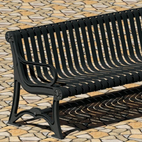 Oak Knoll Series: Surface Mount Contour Bench w/ Steel Strap Seat