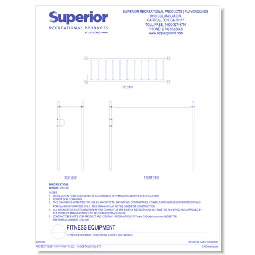 Fitness Equipment: Horizontal Ladder (60019409XX)