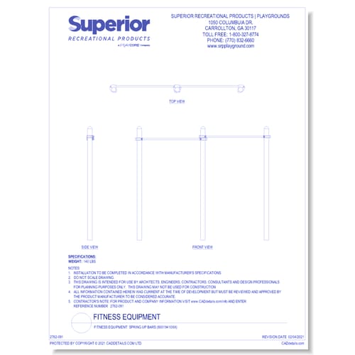 Fitness Equipment: Spring Up Bars (60019410XX)