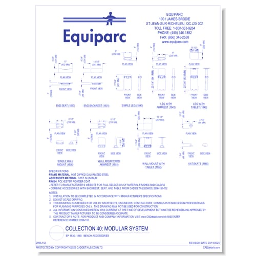EPA 1830 - 1860: Bench - Collection 40 (Accessories)