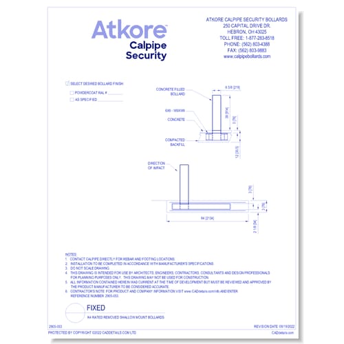 K4 Rated Removed Shallow Mount Bollards