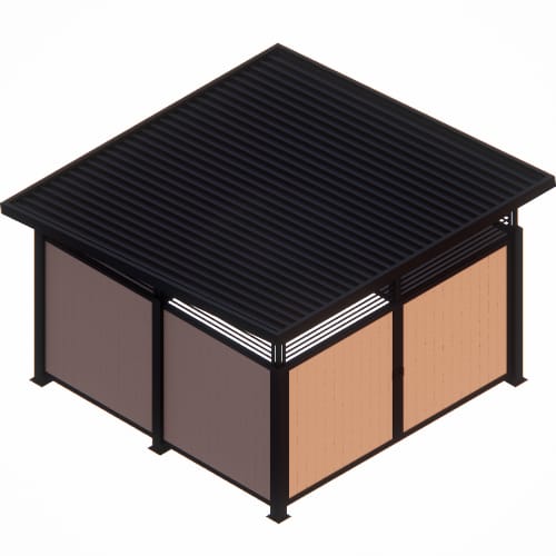 Covrit® Model 1313RT - Single Roofed Dumpster Enclosure with Transom