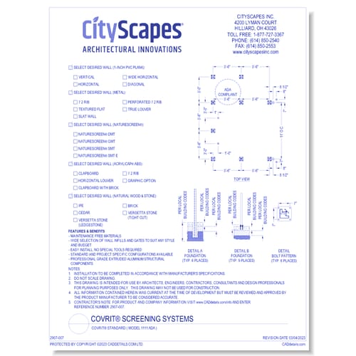 Covrit® Screening Systems: 1111ADA Single Covrit® Enclosure with ADA Walk-In - CityScapes, Inc.
