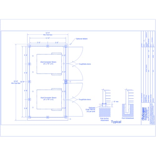 Covrit® Screening Systems: Double Dumpster Enclosure (Model 1122)