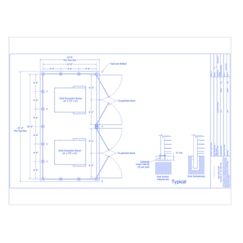 Covrit® Screening Systems: Double Dumpster Enclosure (Model 1326)