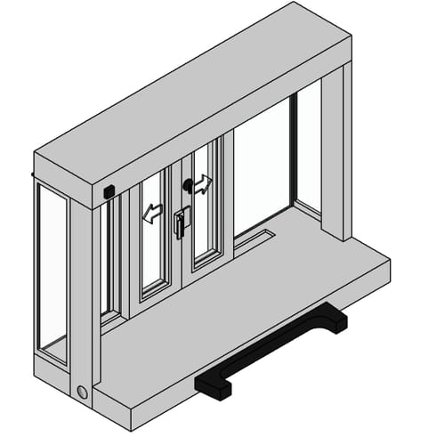 Bi-Parting Automatic Sliding Pass-Thru Window (PW-54E)