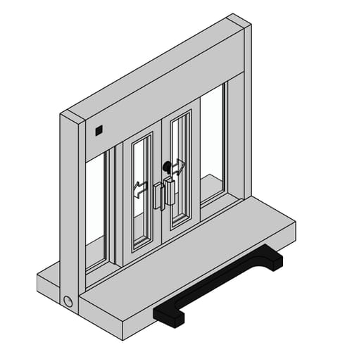 Bi-Parting Automatic Sliding Pass-Thru Window (FM-42E)
