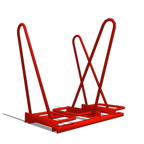 Shark Bike Rack: 3 Bike, Double Sided (Park Both Sides)
