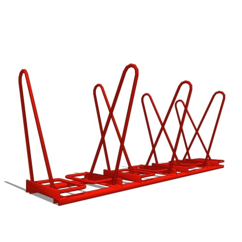 Shark Bike Rack: 7 Bike, Double Sided (Park Both Sides)