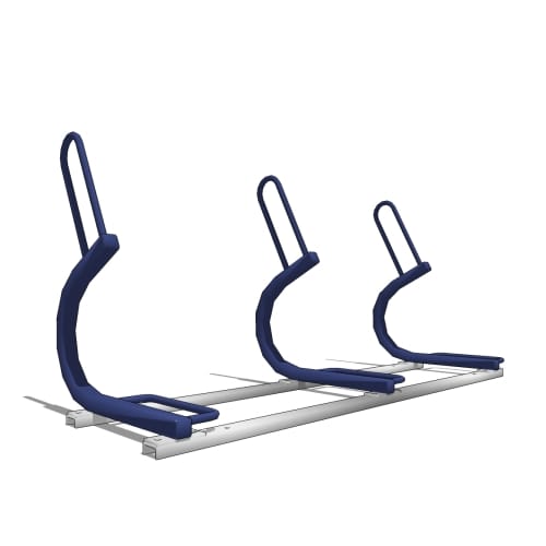 Sentry Bike Rack: 3 Bike, Single Side (Park One Side)