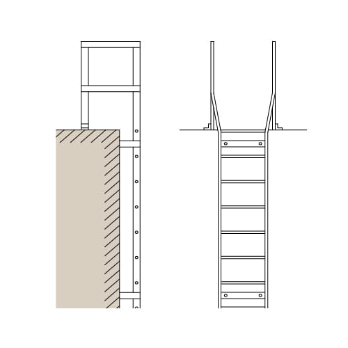 Exterior Roof Access Ladder: 562 Roof Return