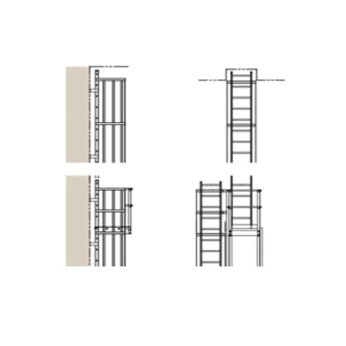 Cages & Platforms: 560-CP Roof Hatch Access with Rest Platform