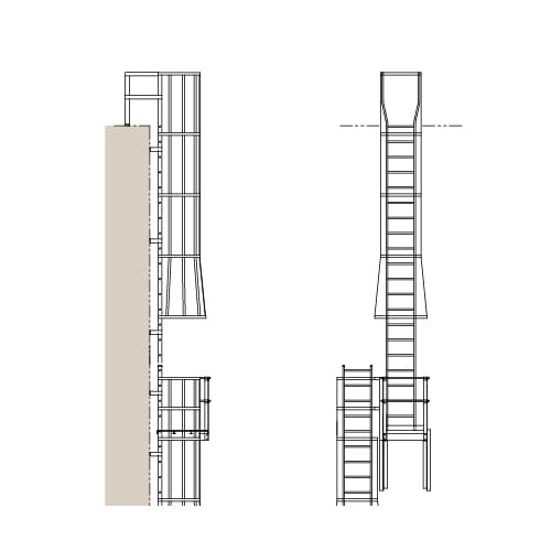 Cages & Platforms: 562-CP Roof Return with Rest Platform