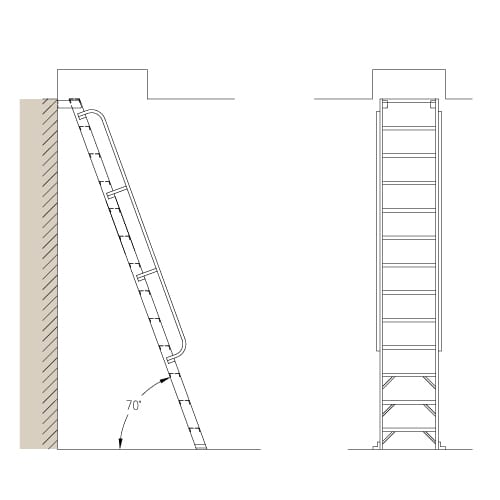 Roof Hatch Access: H70 – 70° Ships Ladder