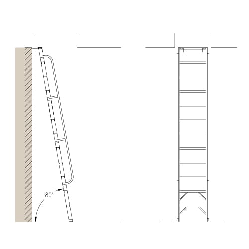 Roof Hatch Access: H80 – 80° Ships Ladder